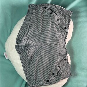 Striped Button-Accent Shorts in Mauve